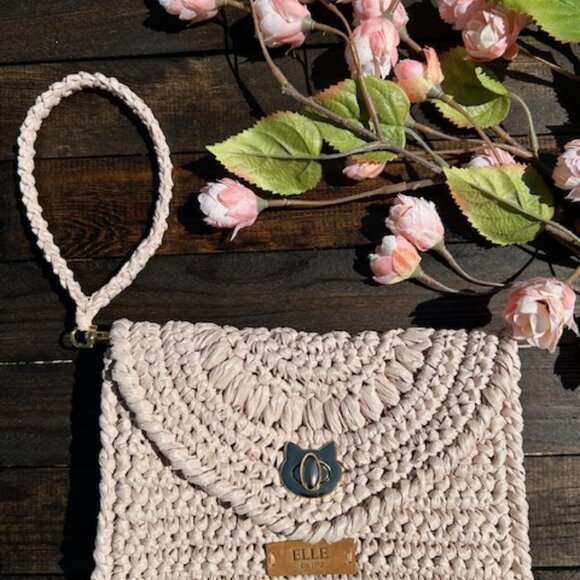 ELLE Raffia Crochet Clutch - Picture 5 of 16